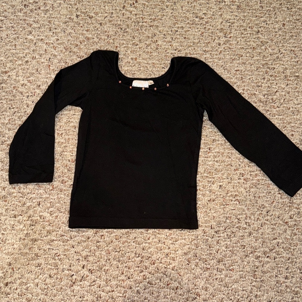 Ooh! La, La! Couture Black Top with Gem Accents - size 5